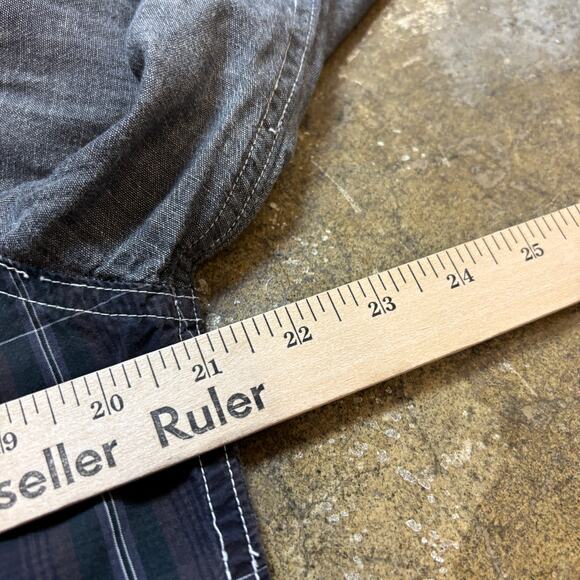 Prospective Flow Plaid Pocket Button Up Shirt Men's Large - Picture 5 of 11